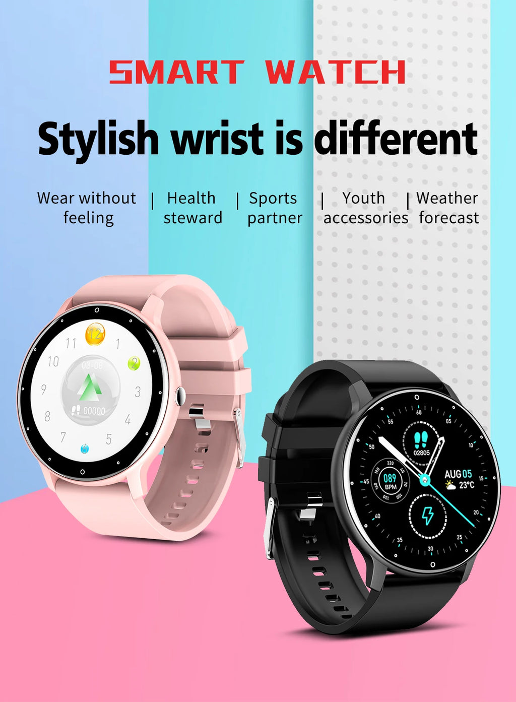 LIGE 2026 Smartwatch – Fitness, Heart Rate Monitor, Waterproof, Android & iOS