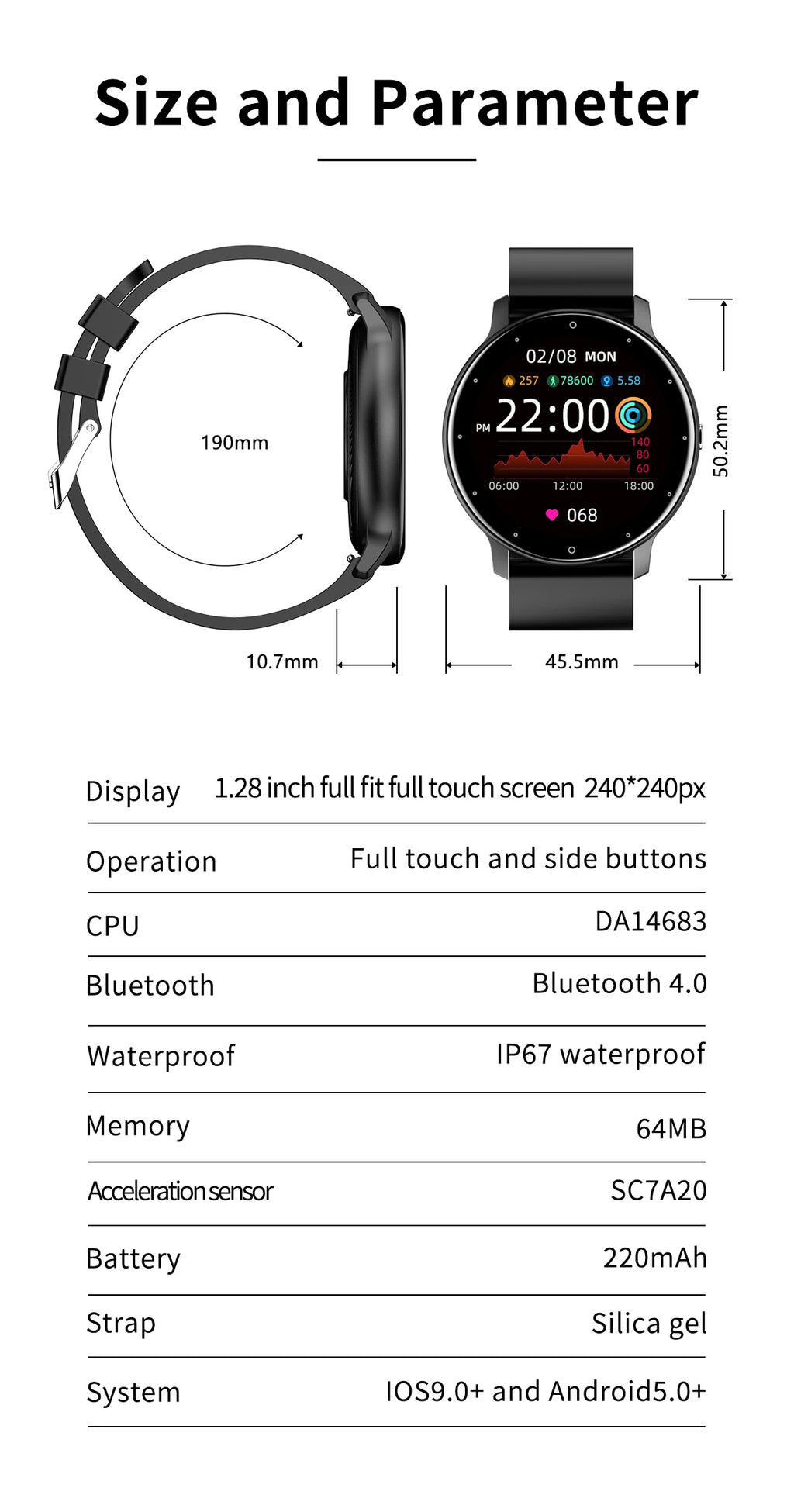 LIGE 2026 Smartwatch – Fitness, Heart Rate Monitor, Waterproof, Android & iOS