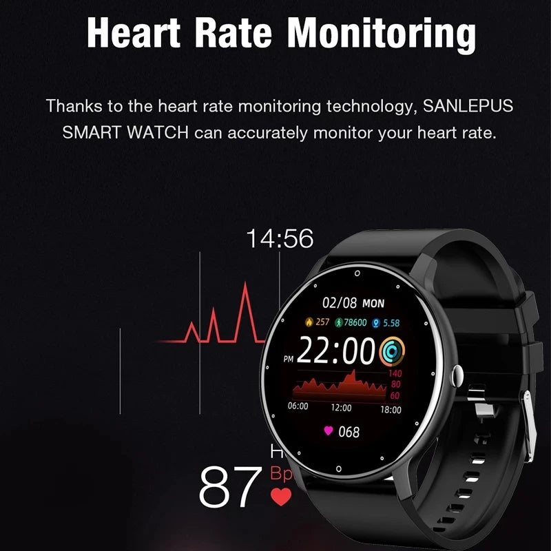 LIGE 2026 Smartwatch – Fitness, Heart Rate Monitor, Waterproof, Android & iOS