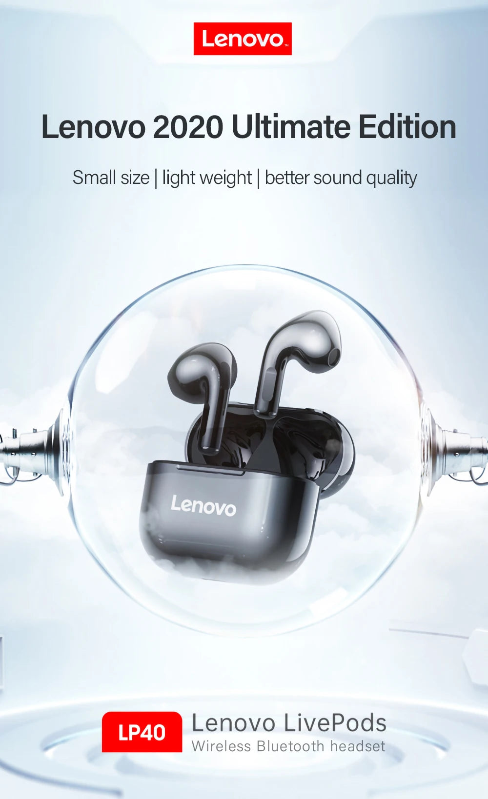LENOVO™ LP40 Touch Control TWS Wireless Stereo Earbuds