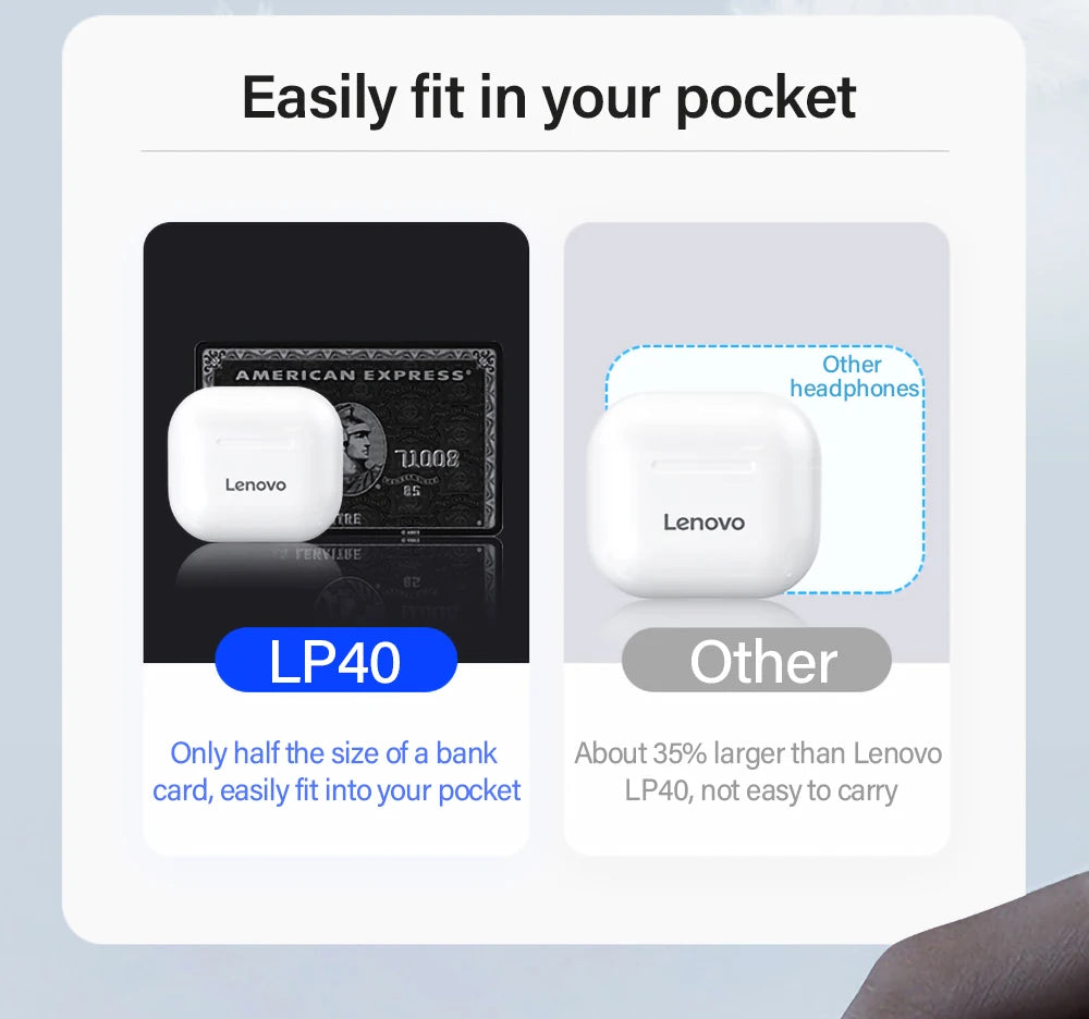 LENOVO™ LP40 Touch Control TWS Wireless Stereo Earbuds