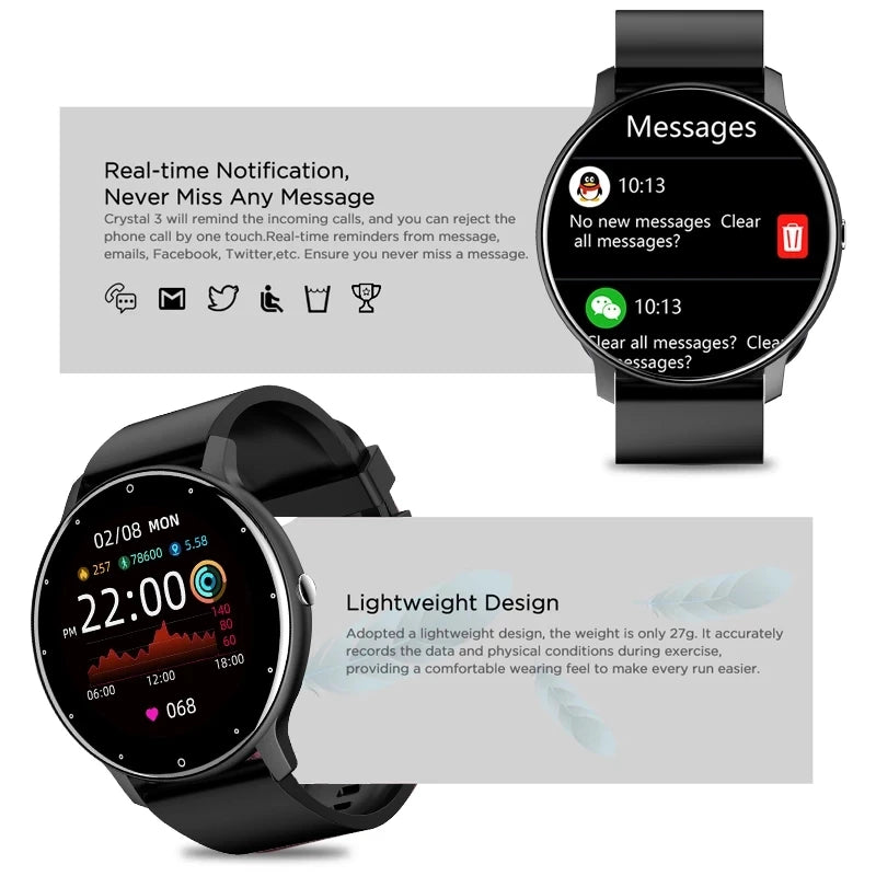 LIGE 2026 Smartwatch – Fitness, Heart Rate Monitor, Waterproof, Android & iOS