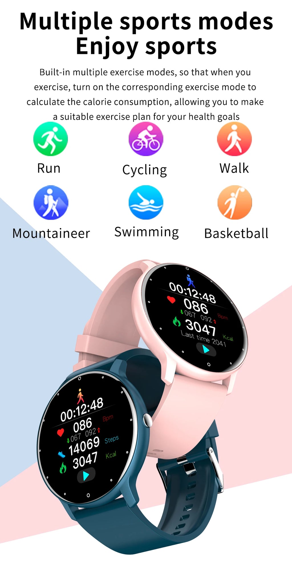 LIGE 2026 Smartwatch – Fitness, Heart Rate Monitor, Waterproof, Android & iOS