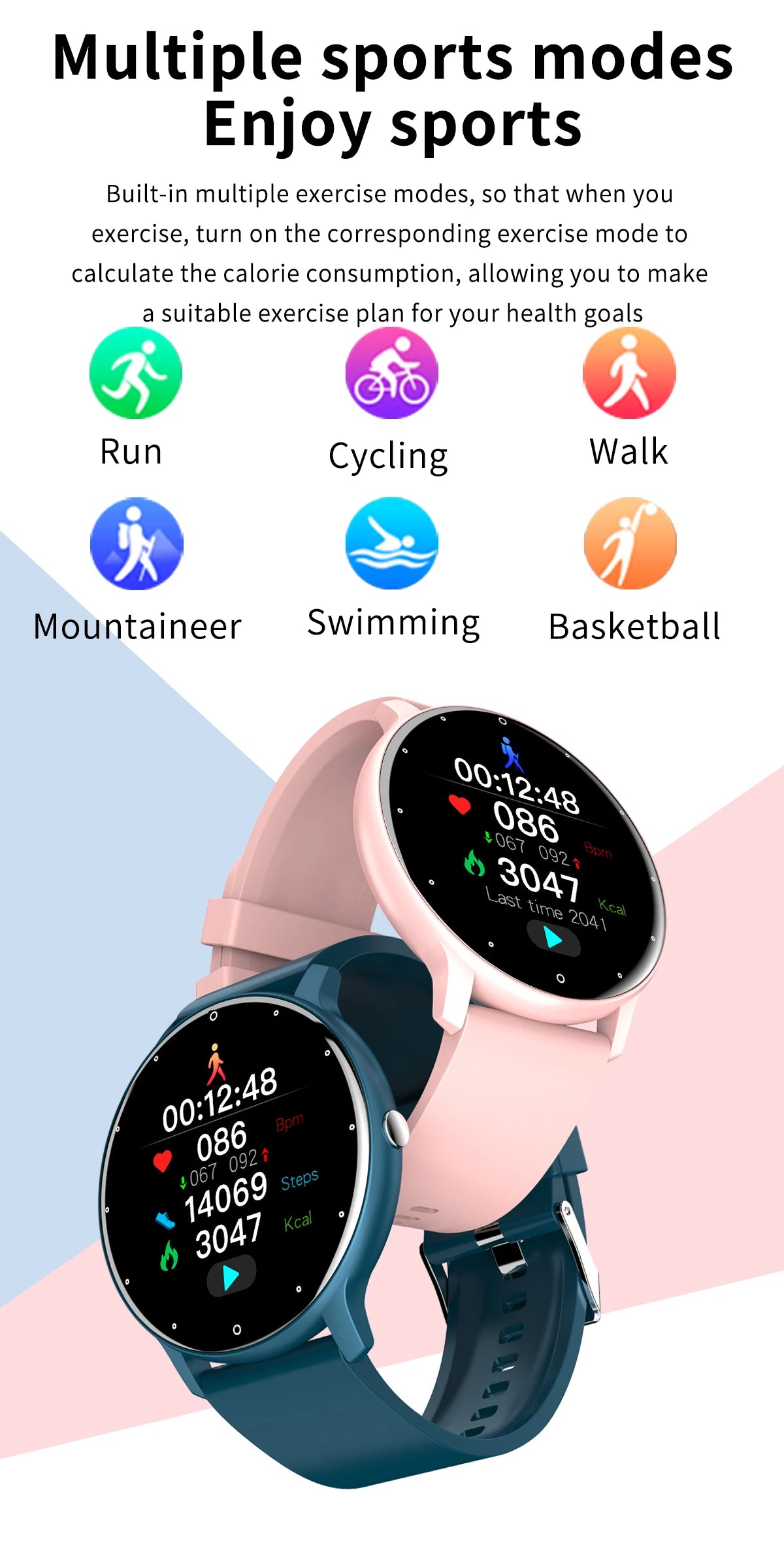 LIGE 2026 Smartwatch – Fitness, Heart Rate Monitor, Waterproof, Android & iOS