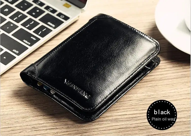 MANBANG™ Classic Genuine Leather Slim Wallet for Men