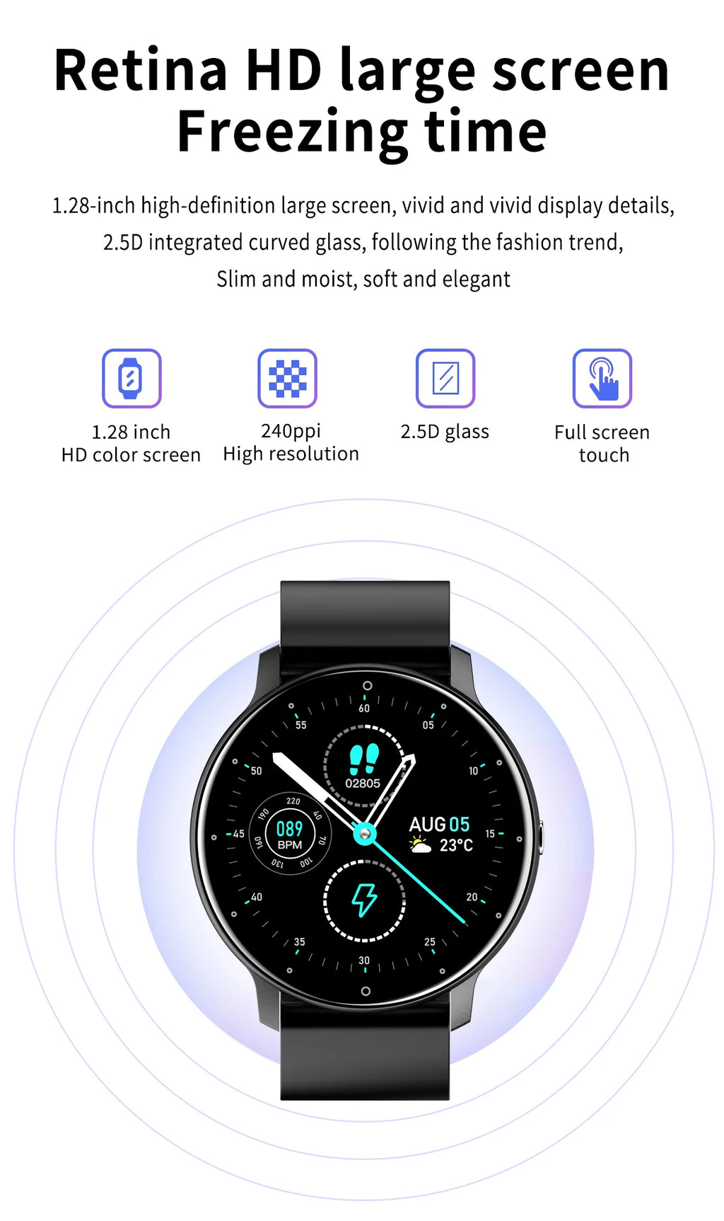 LIGE 2026 Smartwatch – Fitness, Heart Rate Monitor, Waterproof, Android & iOS