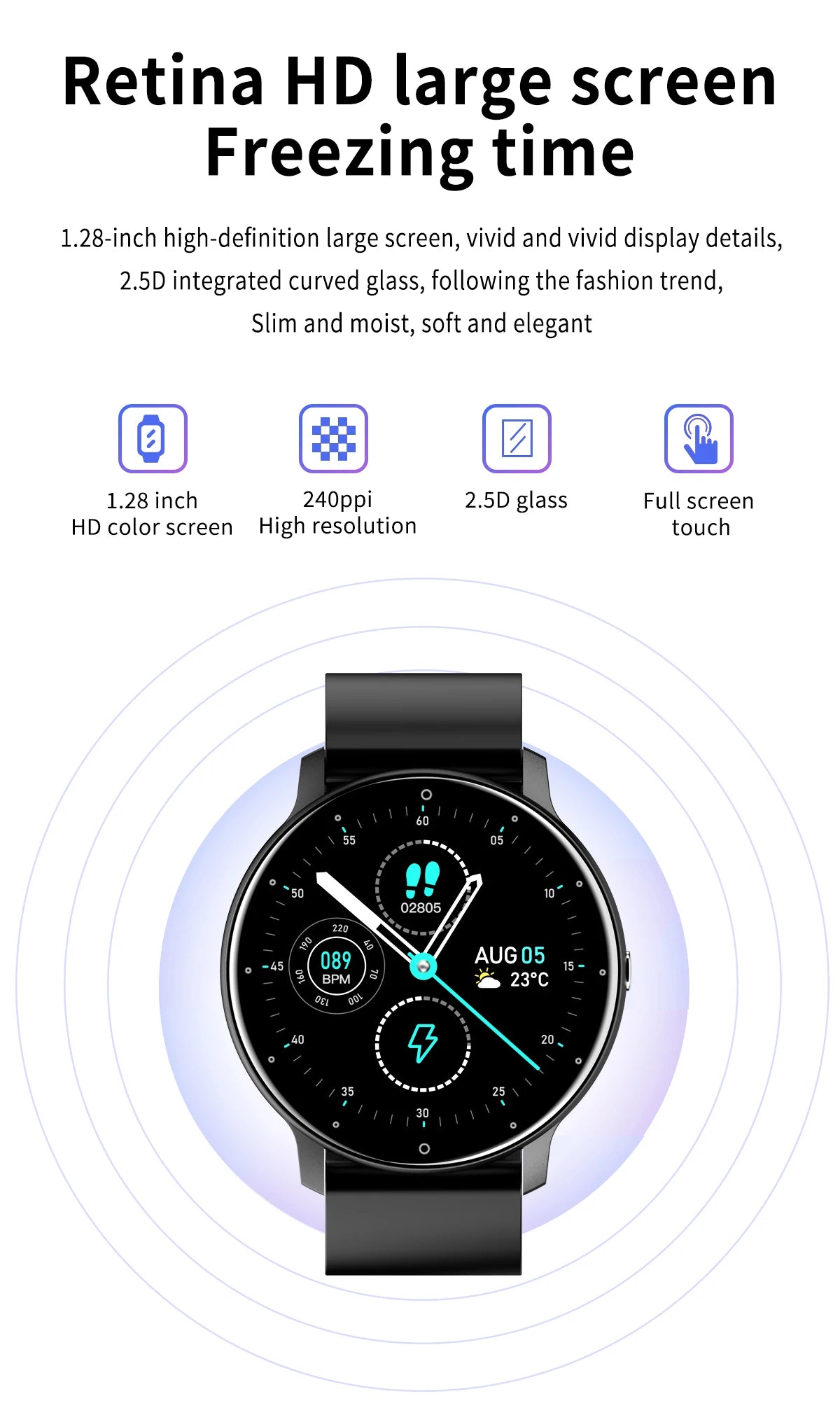 LIGE 2026 Smartwatch – Fitness, Heart Rate Monitor, Waterproof, Android & iOS