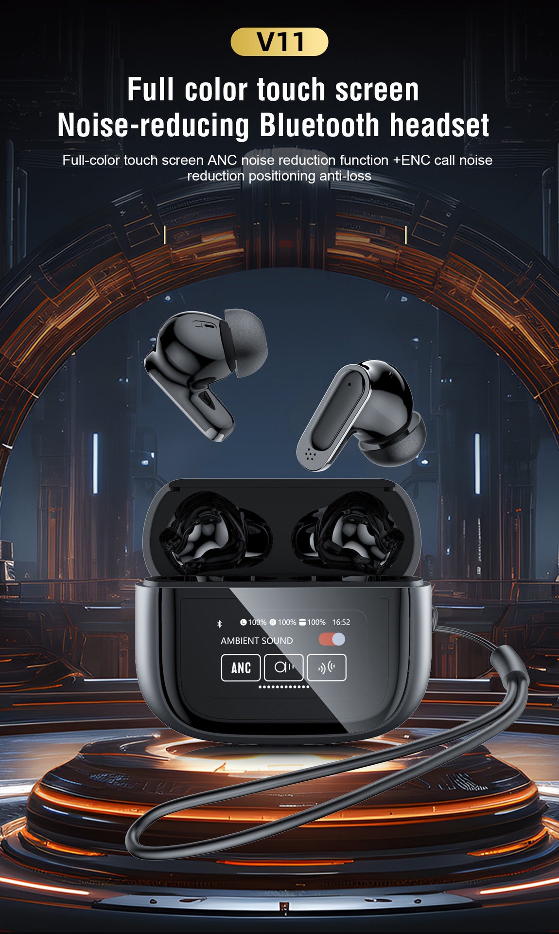 NOVALYX™ Ultra V11 Smart Touch ANC Wireless Earbuds