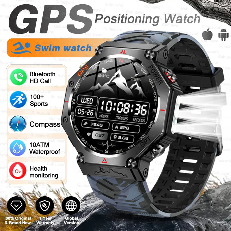 T-Rex 3 Ultra Military-Grade Smartwatch – GPS, 10ATM Waterproof, Compass & Altimeter, AMOLED HD Call