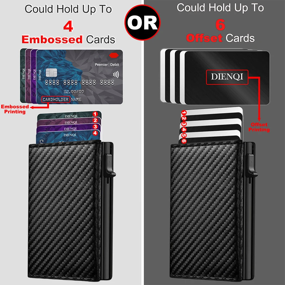 AURION™ Carbon Fiber RFID Slim Card & Coin Wallet for Men
