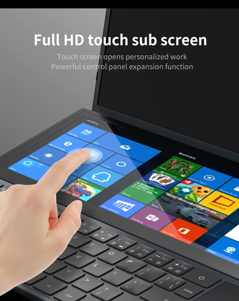 TUHUI™ Dual Screen Pro 16” Intel i7 Gaming Laptop