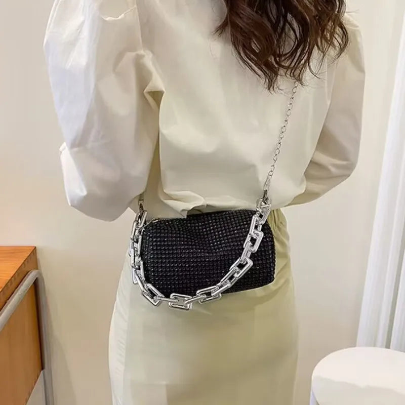 LUXEORA™ CrystalGlow Rhinestone Bucket Bag