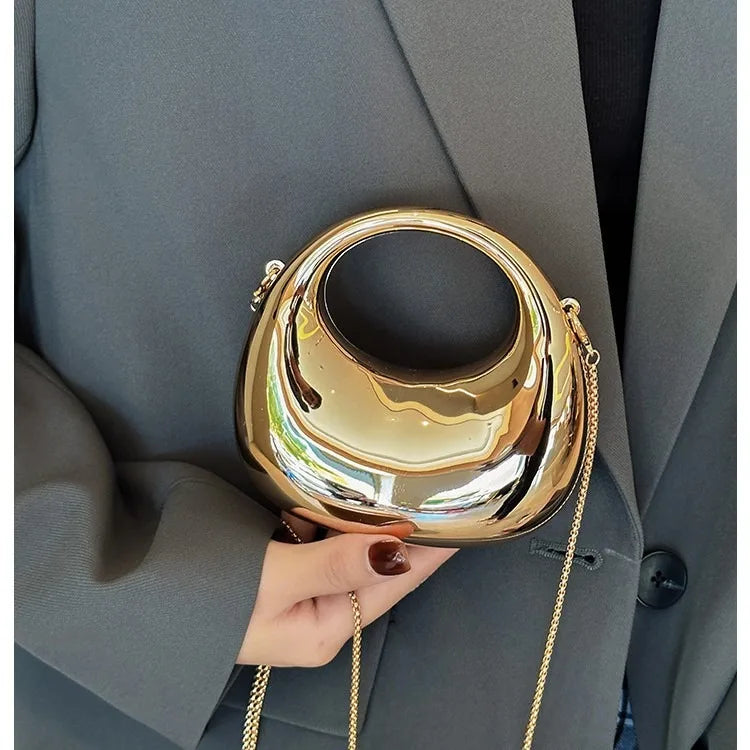 VELURE™ GoldGlow Acrylic Evening Clutch Bag