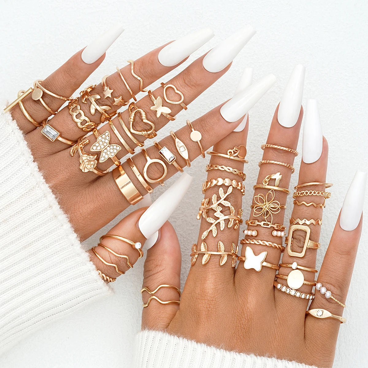 Aurelia™ 58Pcs Vintage Gold Plated Ring Set