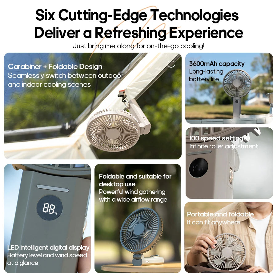 ZENOVA™ FlexBreeze Folding Portable Fan