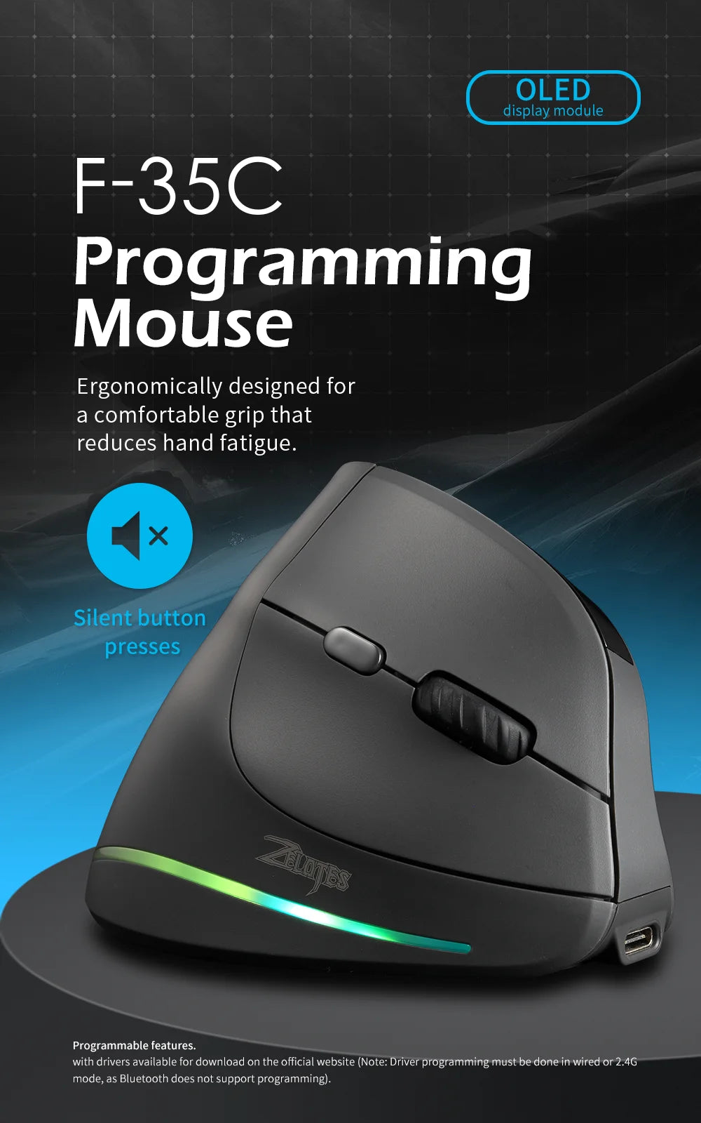 ERGOVA™ F35 Vertical Wireless Ergonomic Mouse