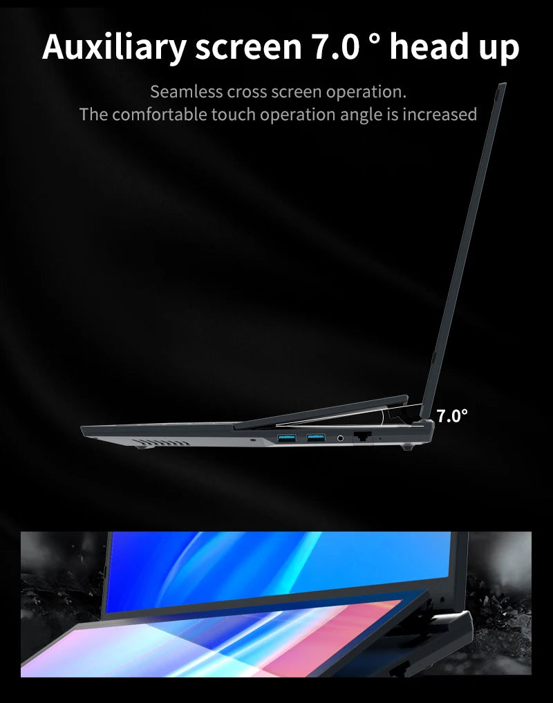 TUHUI™ Dual Screen Pro 16” Intel i7 Gaming Laptop