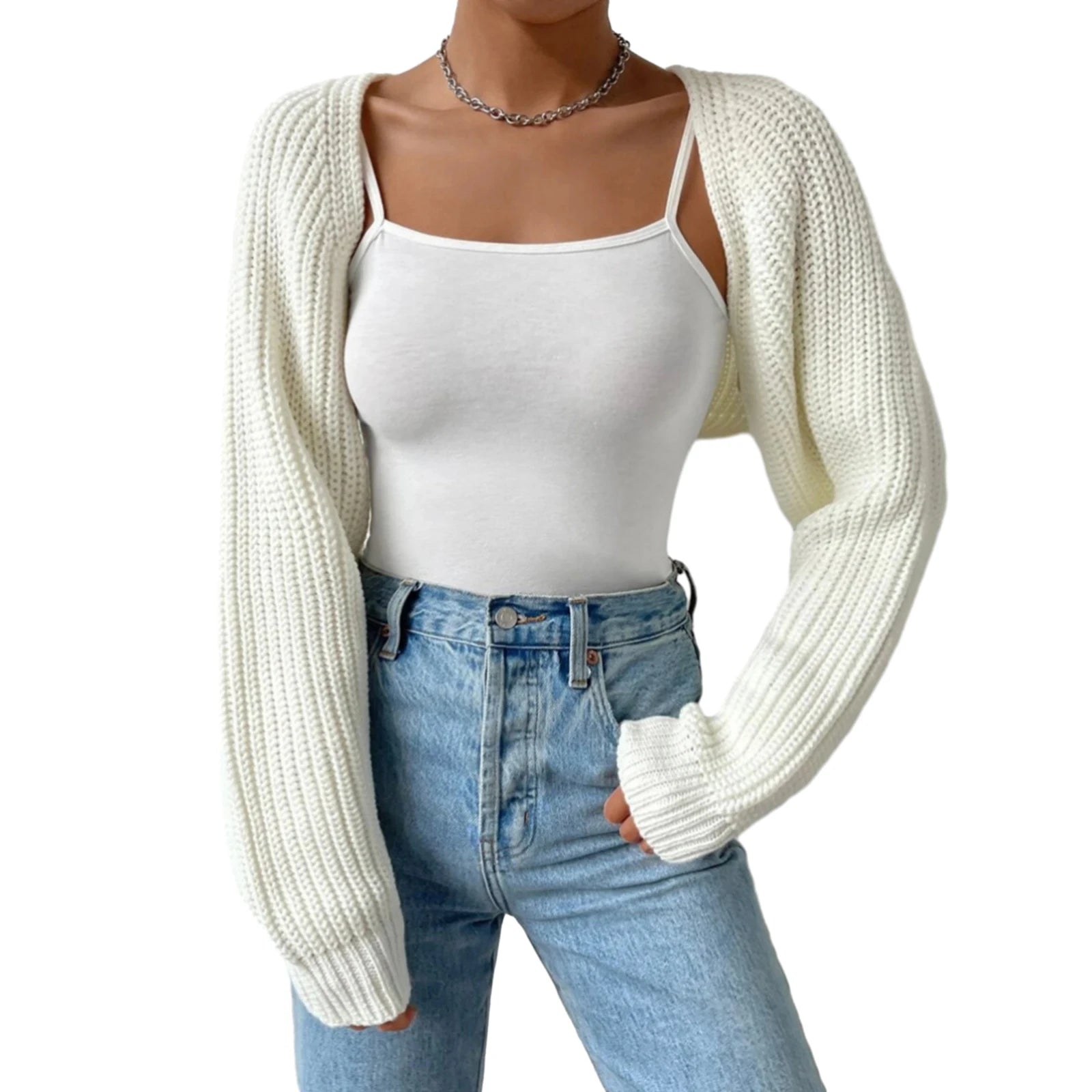LuxeRib™ Open Front Cropped Cardigan Bolero