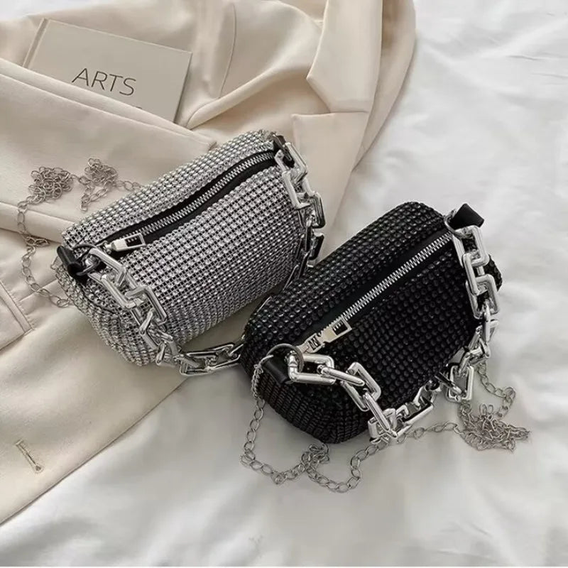 LUXEORA™ CrystalGlow Rhinestone Bucket Bag