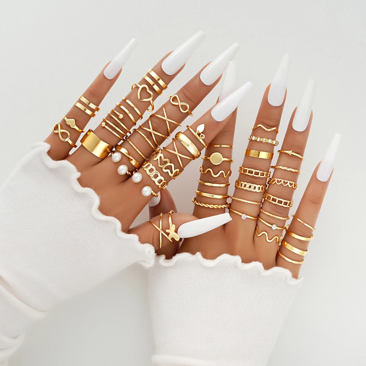 Aurelia™ 58Pcs Vintage Gold Plated Ring Set