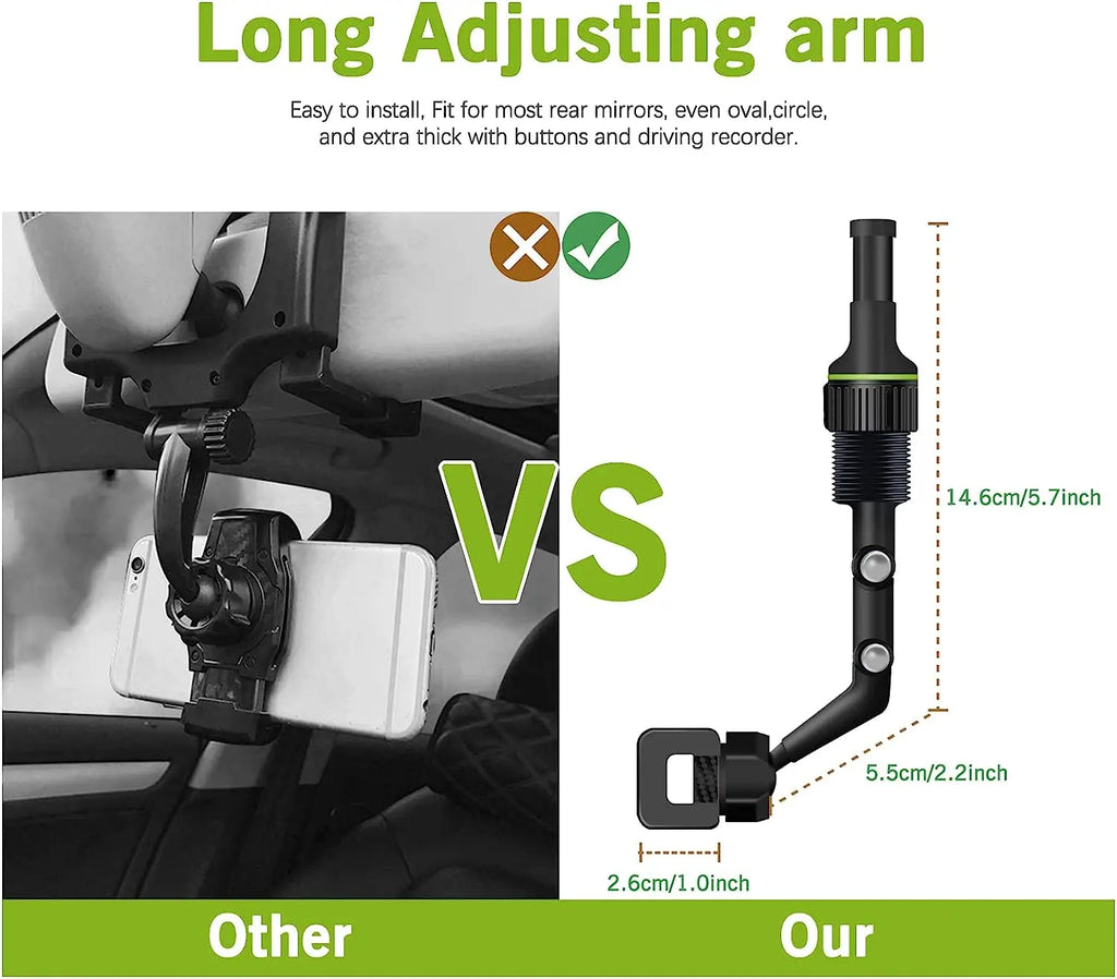 AURAVIEW™ 360 Rearview Mirror Phone Mount