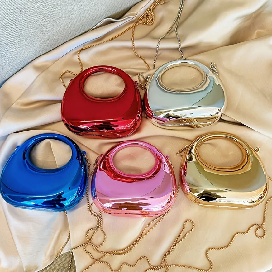 VELURE™ GoldGlow Acrylic Evening Clutch Bag