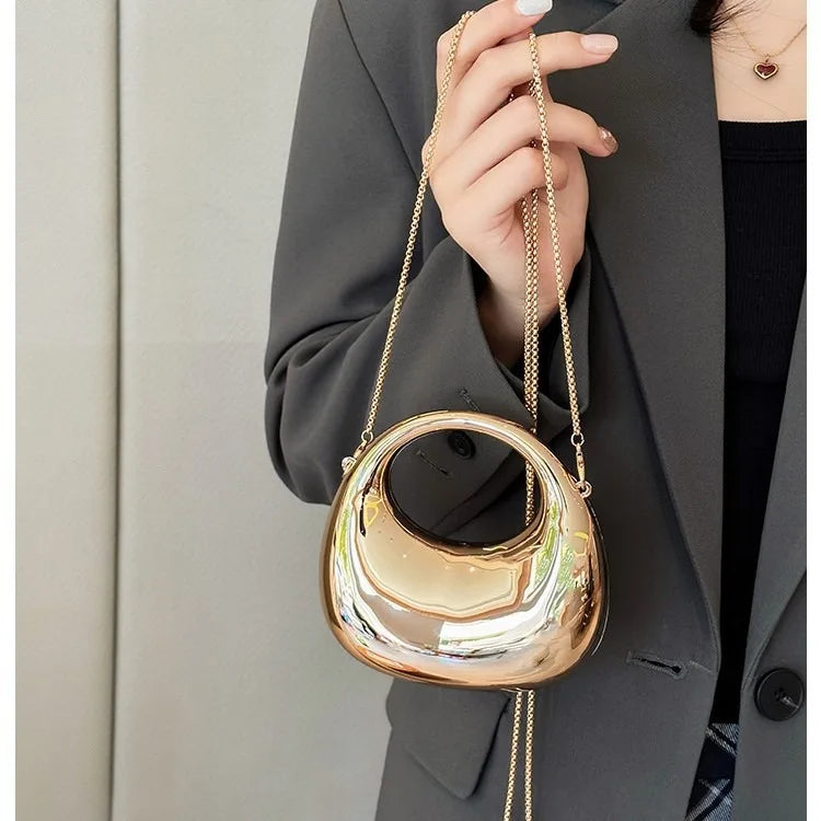 VELURE™ GoldGlow Acrylic Evening Clutch Bag
