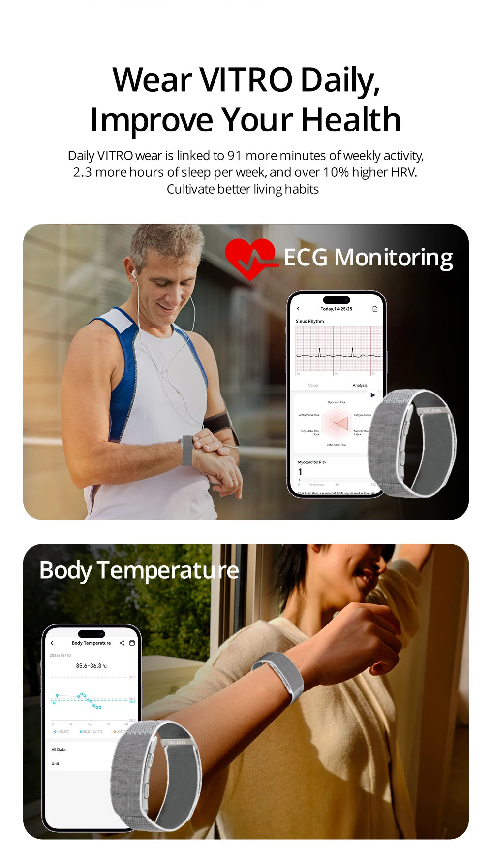 VALTHERON™ ECG Smart Fitness Bracelet