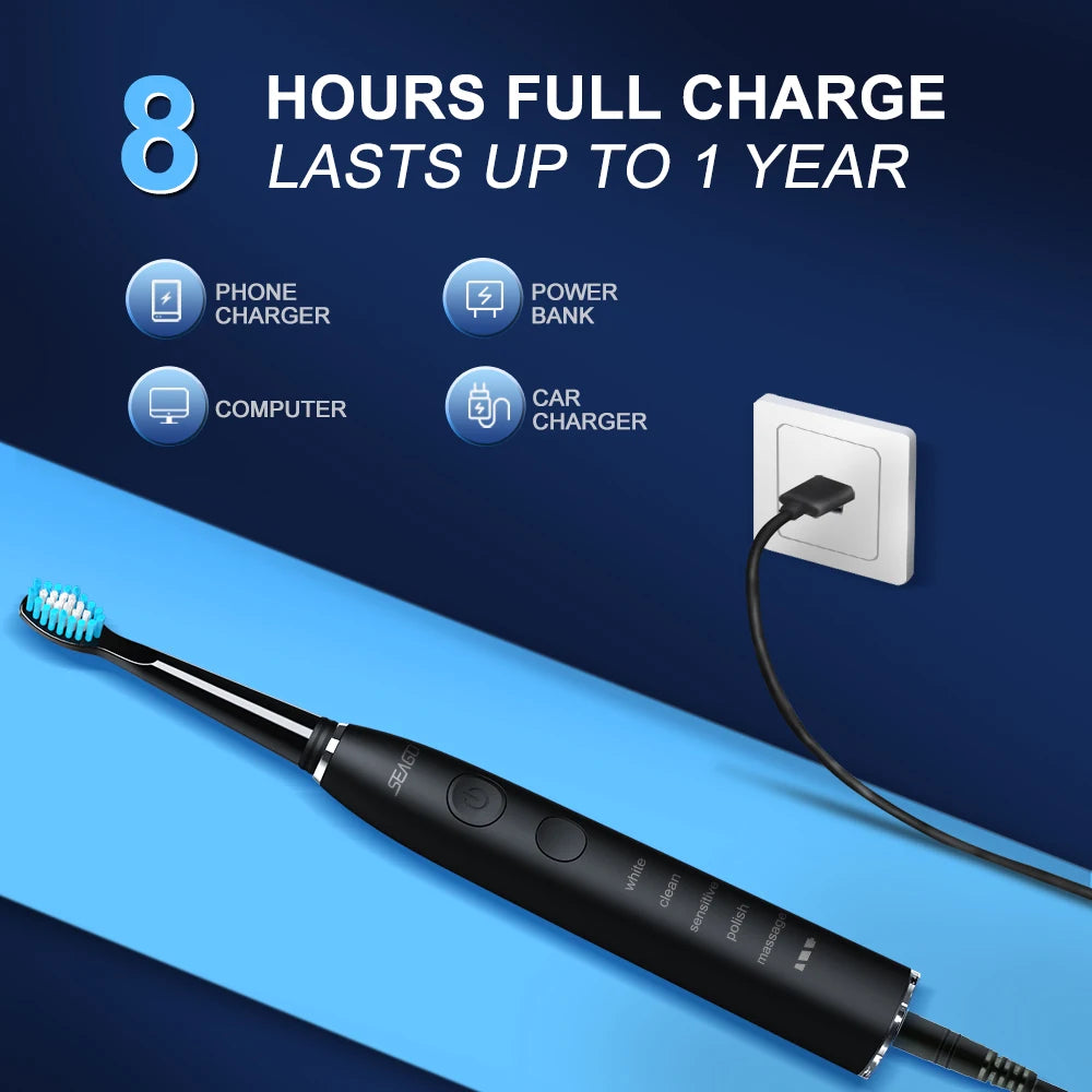 SEAGO™ UltraClean Sonic Electric Toothbrush Set