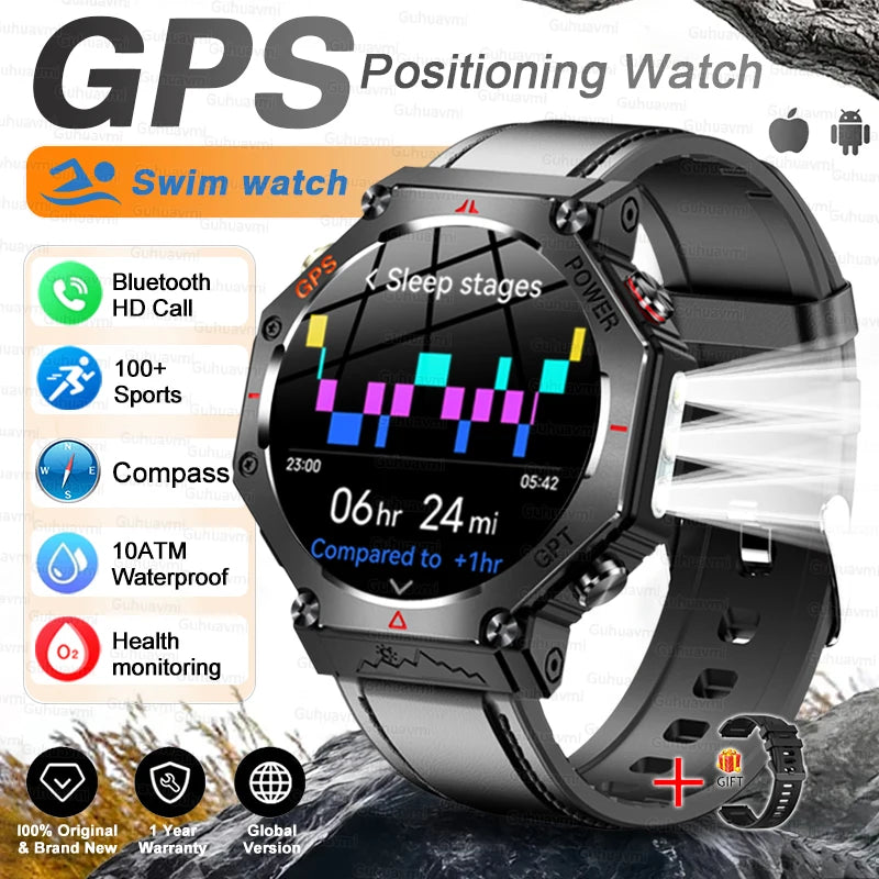 T-Rex 3 Ultra Military-Grade Smartwatch – GPS, 10ATM Waterproof, Compass & Altimeter, AMOLED HD Call