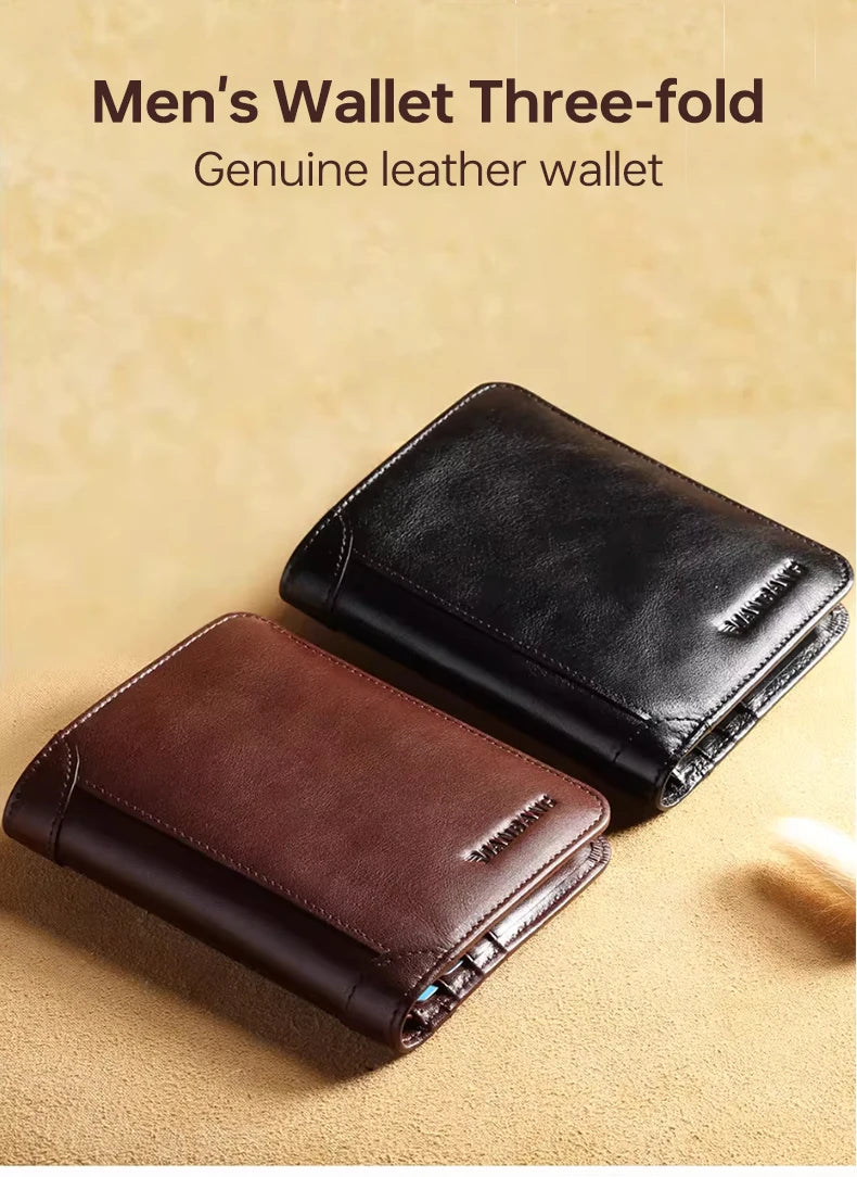 MANBANG™ Classic Genuine Leather Slim Wallet for Men