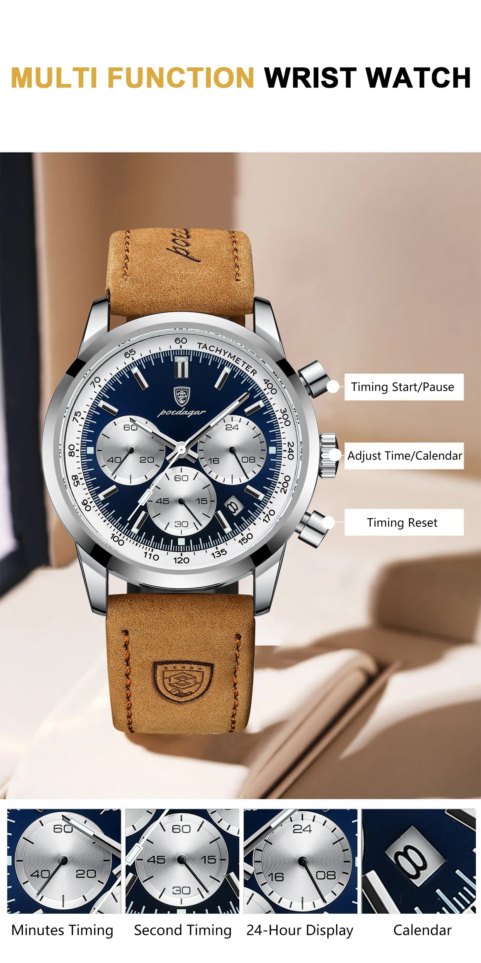 POEDAGAR™ Advanced Business Luxury Leather Men’s Watch