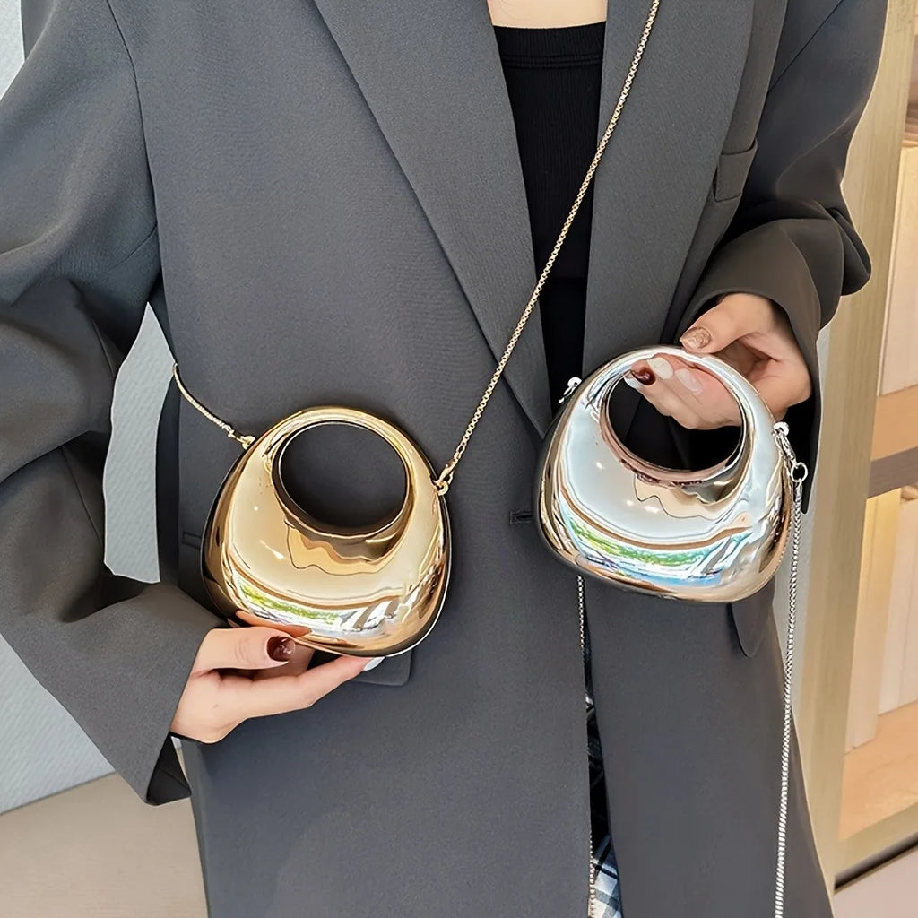 VELURE™ GoldGlow Acrylic Evening Clutch Bag