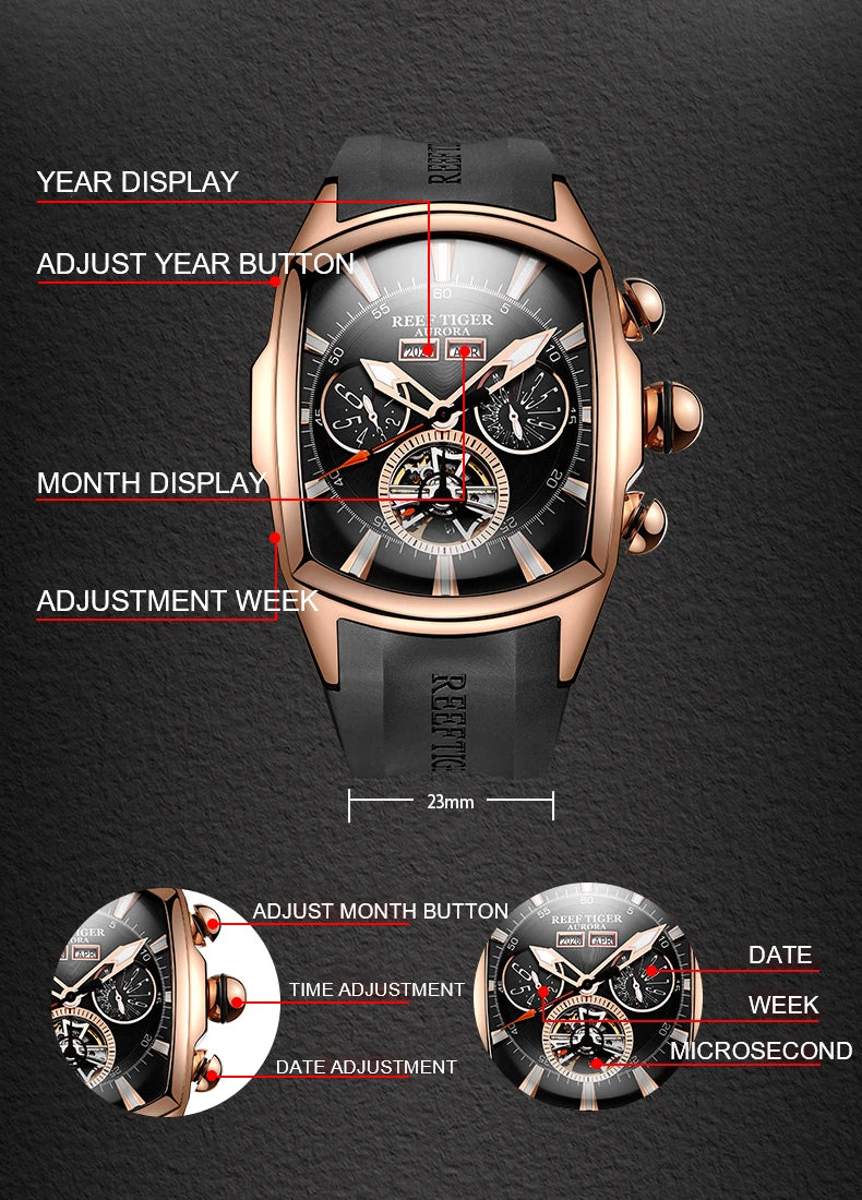 NOIRVANT™ Tourbillon Barrel Automatic Watch