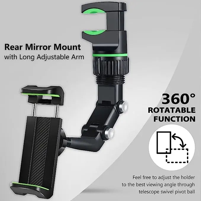 AURAVIEW™ 360 Rearview Mirror Phone Mount