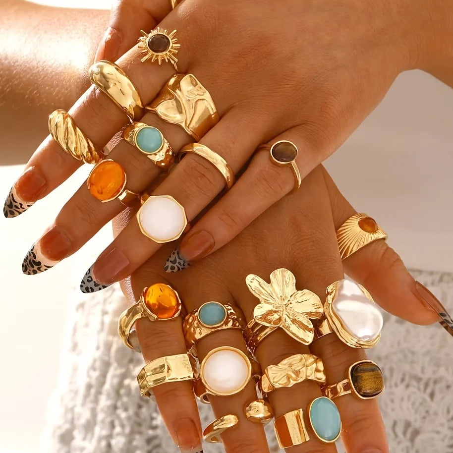 BohoCharm™ Vintage 15/30Pcs Bohemian Ring Set