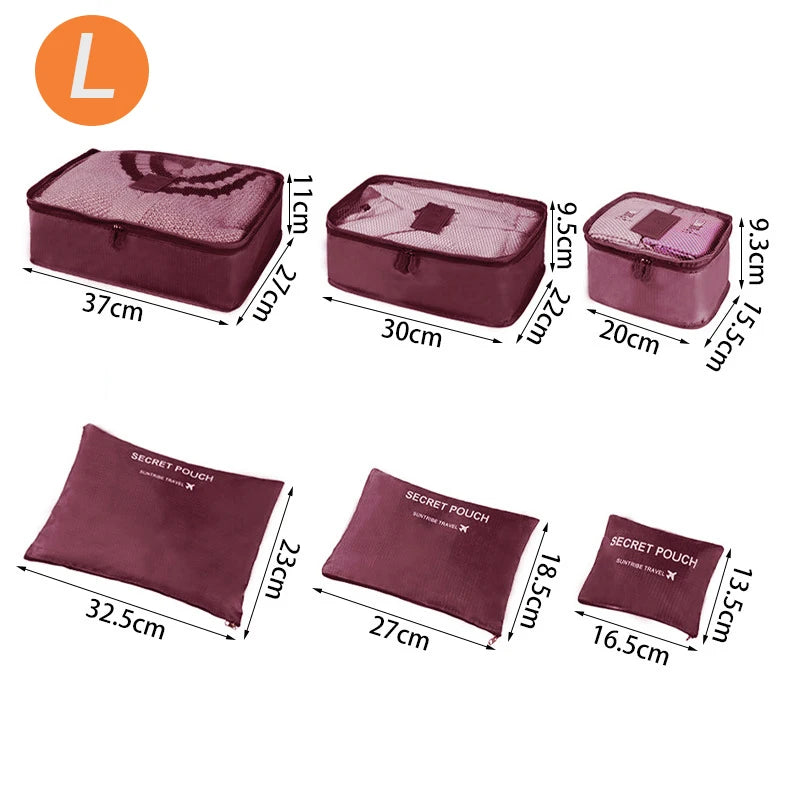 TRAVORA™ 6-Piece Travel Packing Organizer Set