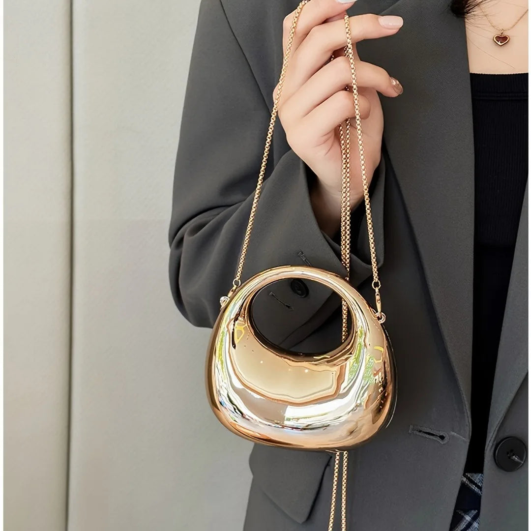 VELURE™ GoldGlow Acrylic Evening Clutch Bag