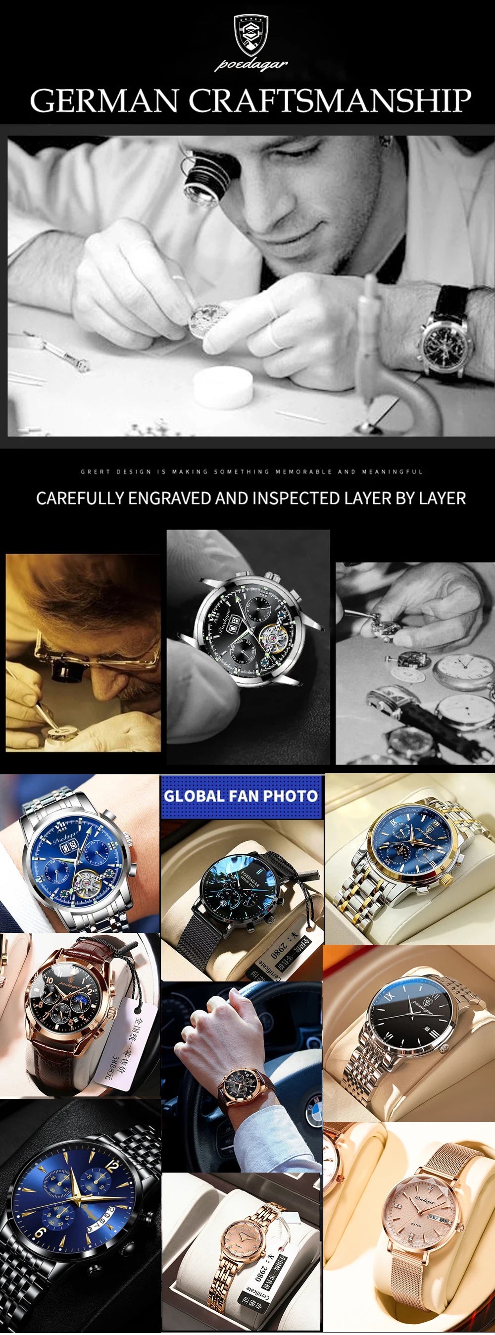 POEDAGAR™ Original Luxury Quartz Sport Leather Men’s Watch
