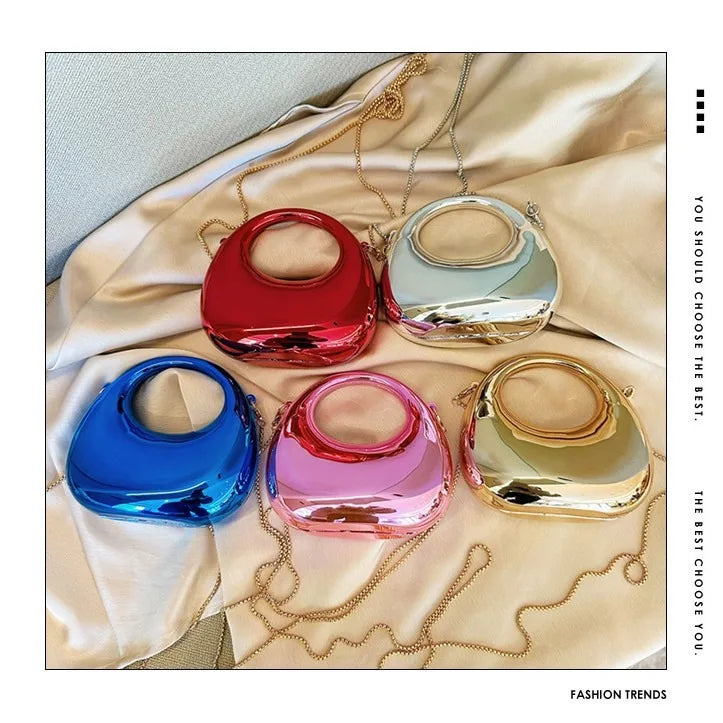 VELURE™ GoldGlow Acrylic Evening Clutch Bag