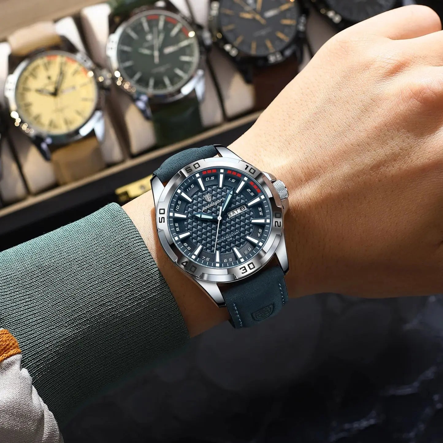 POEDAGAR™ Original Luxury Quartz Sport Leather Men’s Watch
