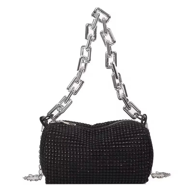 LUXEORA™ CrystalGlow Rhinestone Bucket Bag