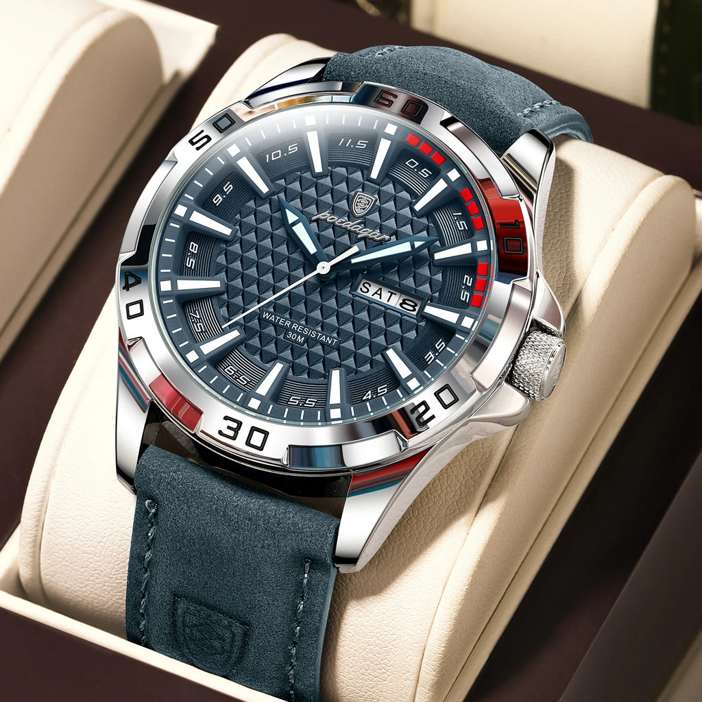 POEDAGAR™ Original Luxury Quartz Sport Leather Men’s Watch
