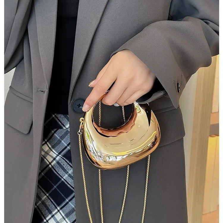 VELURE™ GoldGlow Acrylic Evening Clutch Bag