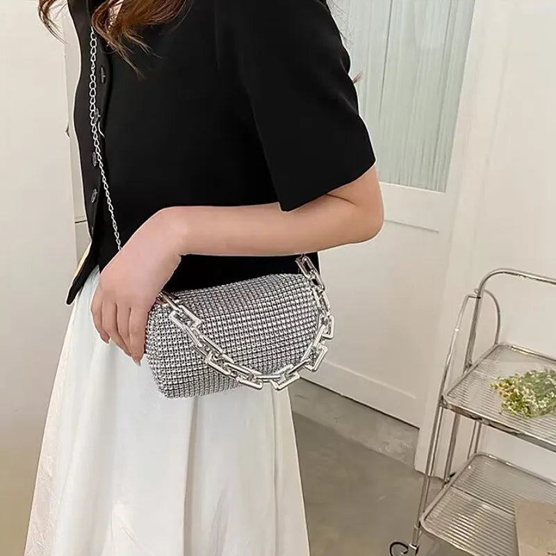 LUXEORA™ CrystalGlow Rhinestone Bucket Bag