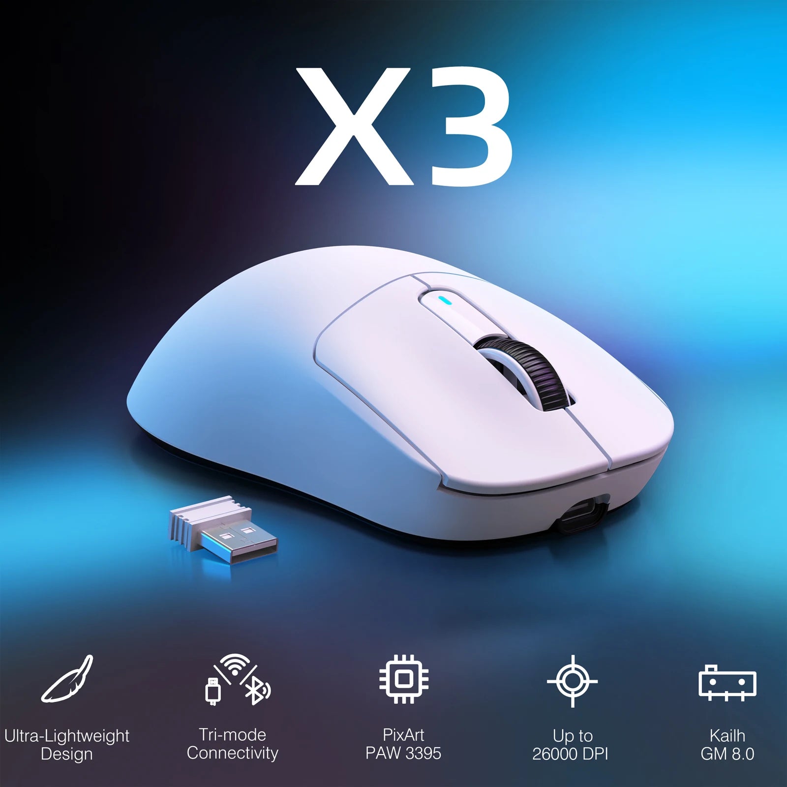 ATTACK SHARK™ X3 UltraLight Pro Gaming Mouse