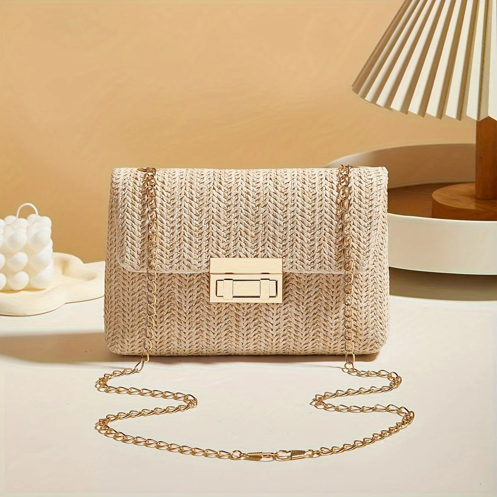 SOLÉVIA™ Handwoven Straw Shoulder Crossbody Bag
