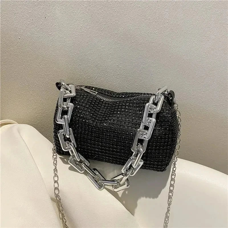 LUXEORA™ CrystalGlow Rhinestone Bucket Bag