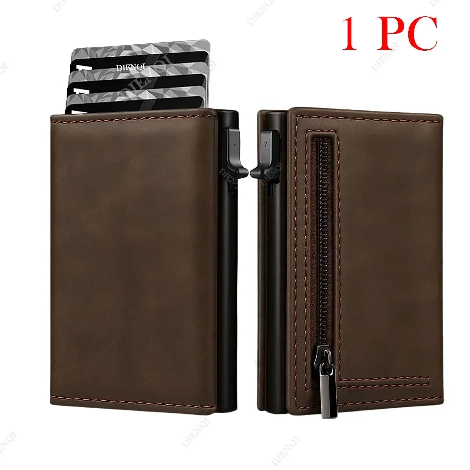 AURION™ Carbon Fiber RFID Slim Card & Coin Wallet for Men