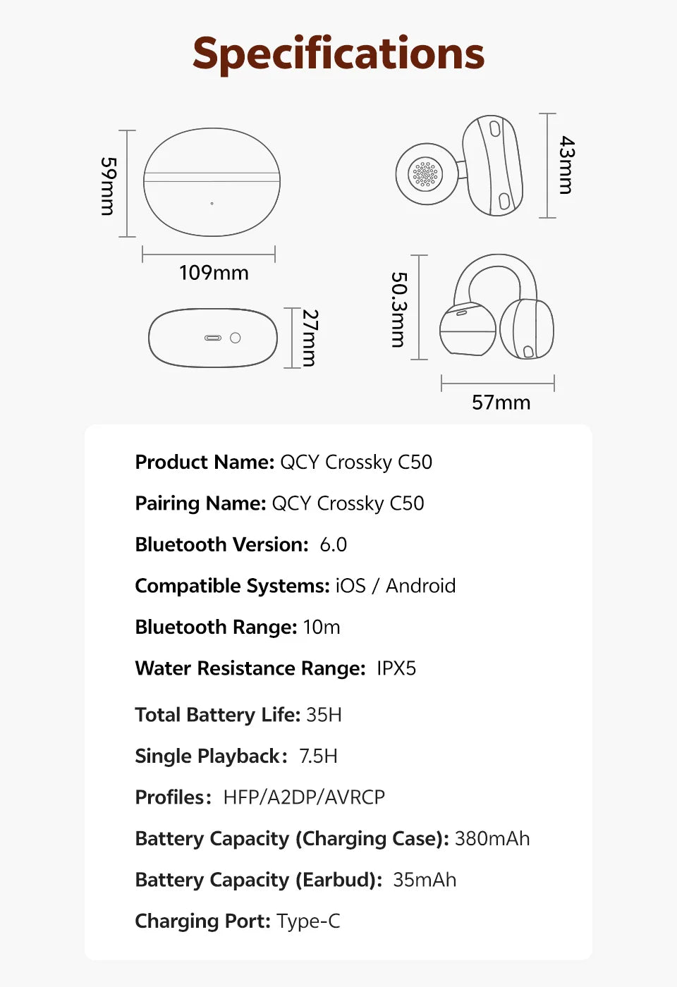 AURION™ Crossky Open-Ear Clip Wireless Earbuds